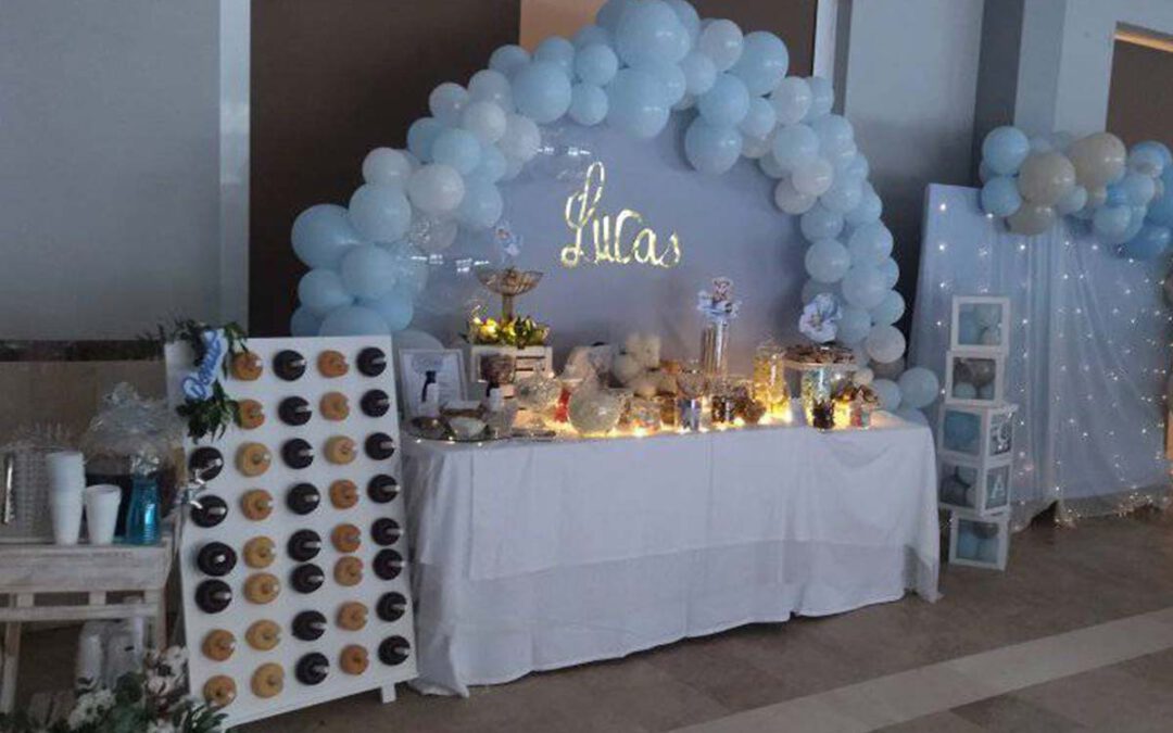 Decoración de Bautizo en Azul y Blanco: Bautizo de Lucas